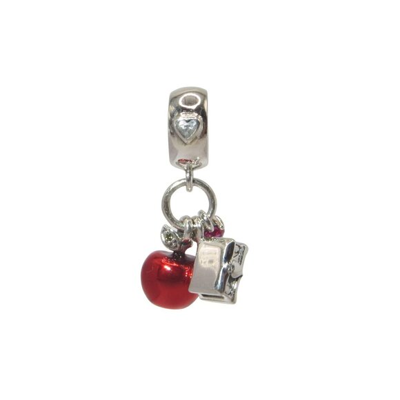 Pandora Disney Snow White Apple & Heart Enamel CZ & SS .925 Charm 797486CZRMX - Picture 1 of 7